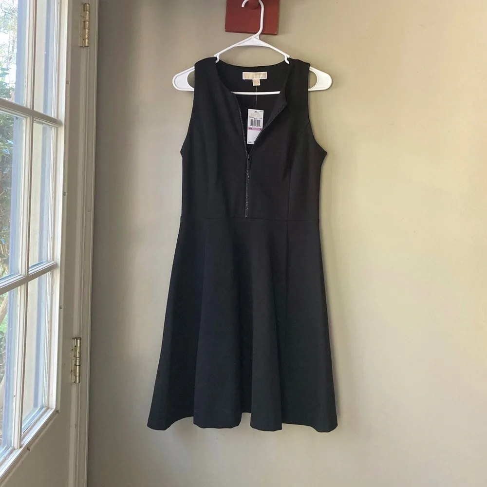 Michael Michael Kors Black Zip Up Black Dress 6 NWT - Picture 2 of 8